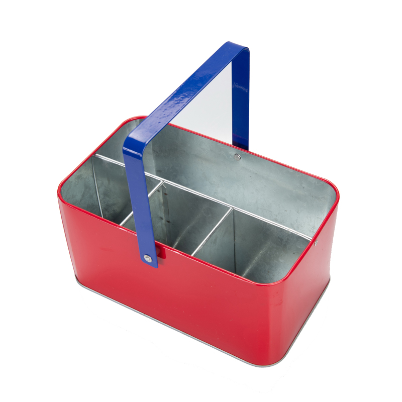 Carry-All Serveware Boîte à outils en métal galvanisé avec poignée