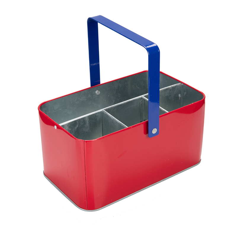 Carry-All Serveware Boîte à outils en métal galvanisé avec poignée